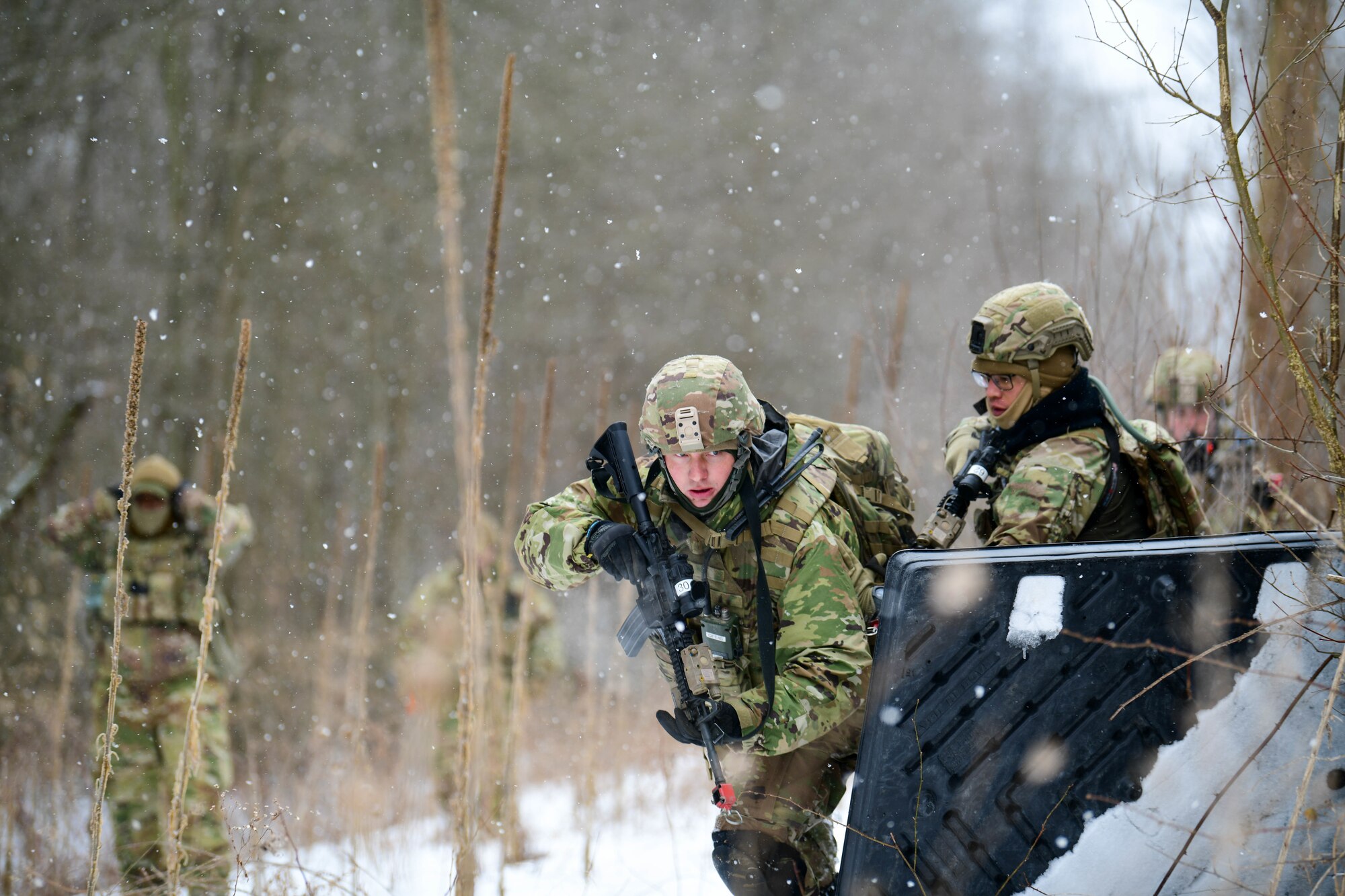 Members of the 926th Security Forces Squadron, based at Nellis Air Force Base, Nevada, completed the Integrated Defense Leadership Course in February 2022. The course is based at Youngstown Air Reserve Station, Ohio, and makes use of Camp James A. Garfield Joint Military Training Center, Ohio.