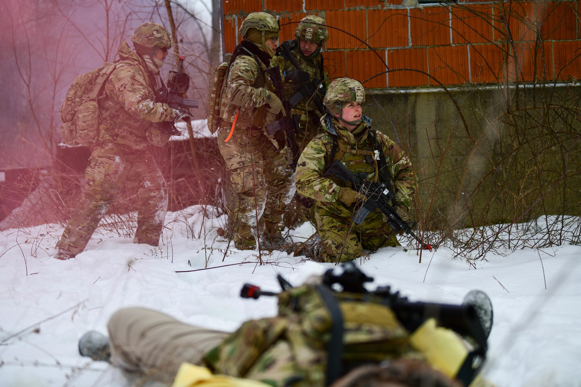 Members of the 926th Security Forces Squadron, based at Nellis Air Force Base, Nevada, completed the Integrated Defense Leadership Course in February 2022. The course is based at Youngstown Air Reserve Station, Ohio, and makes use of Camp James A. Garfield Joint Military Training Center, Ohio.