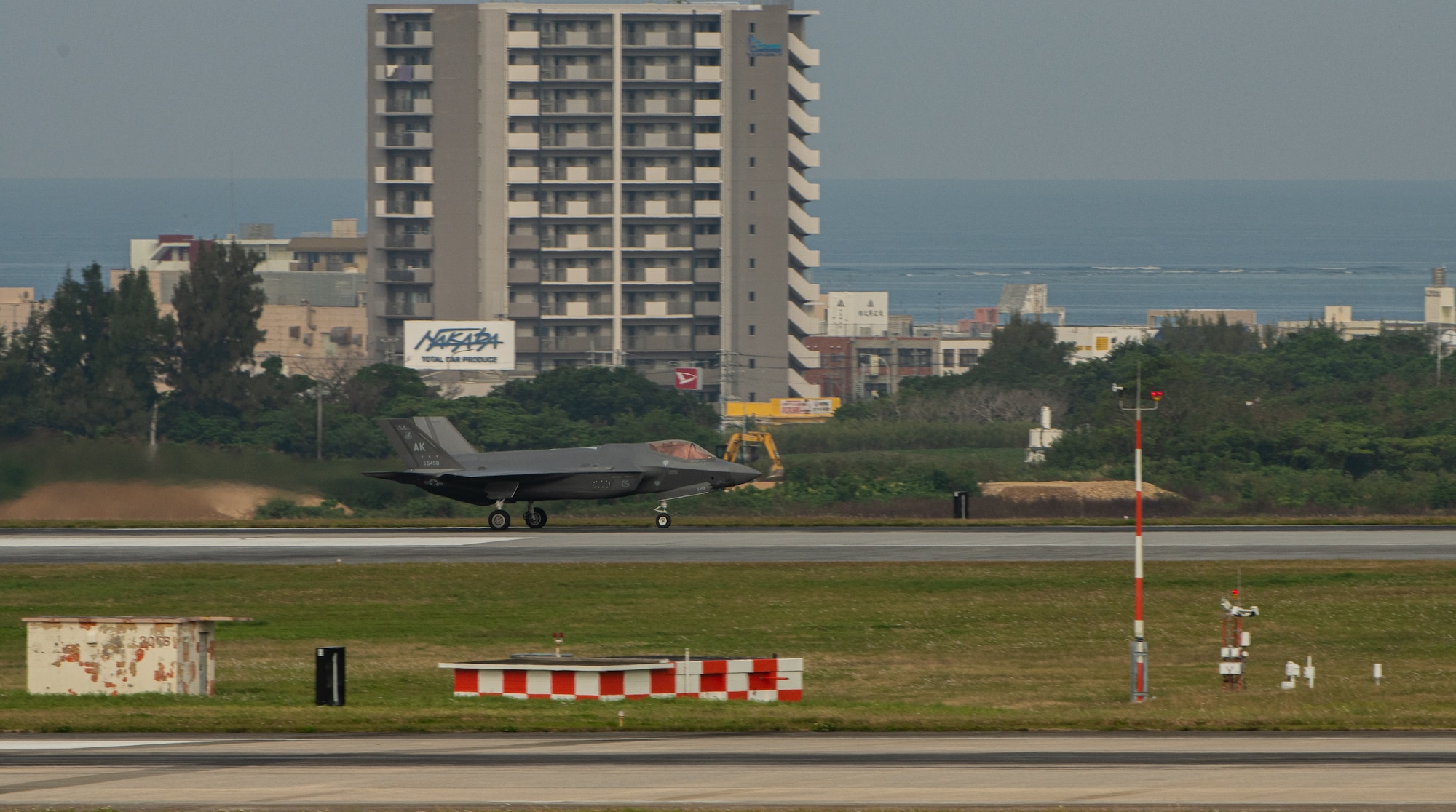 Plane takes off.