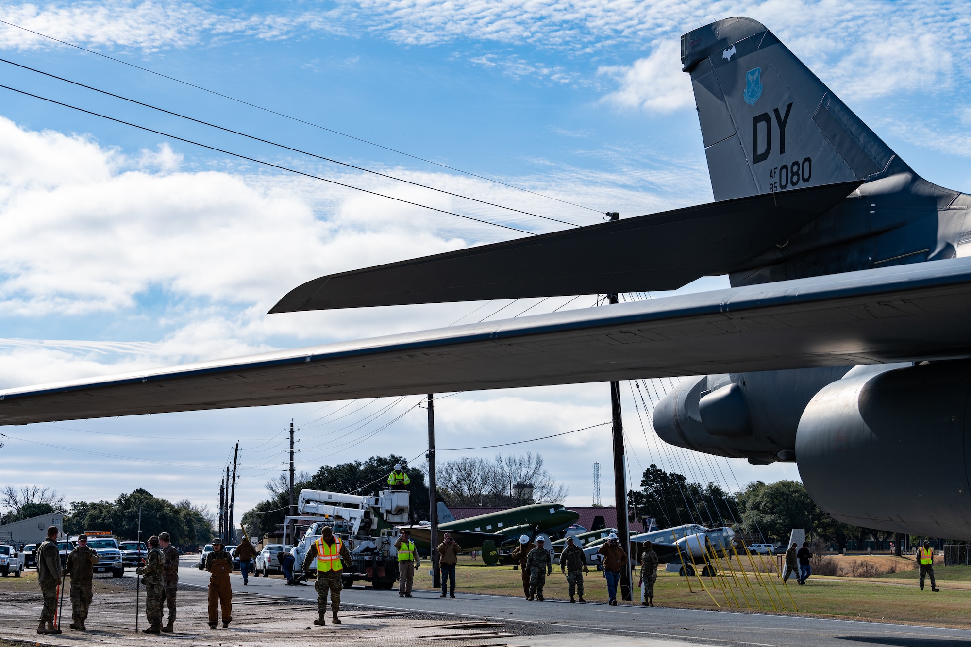 Ten squadrons across the base coordinated the eight hour move.