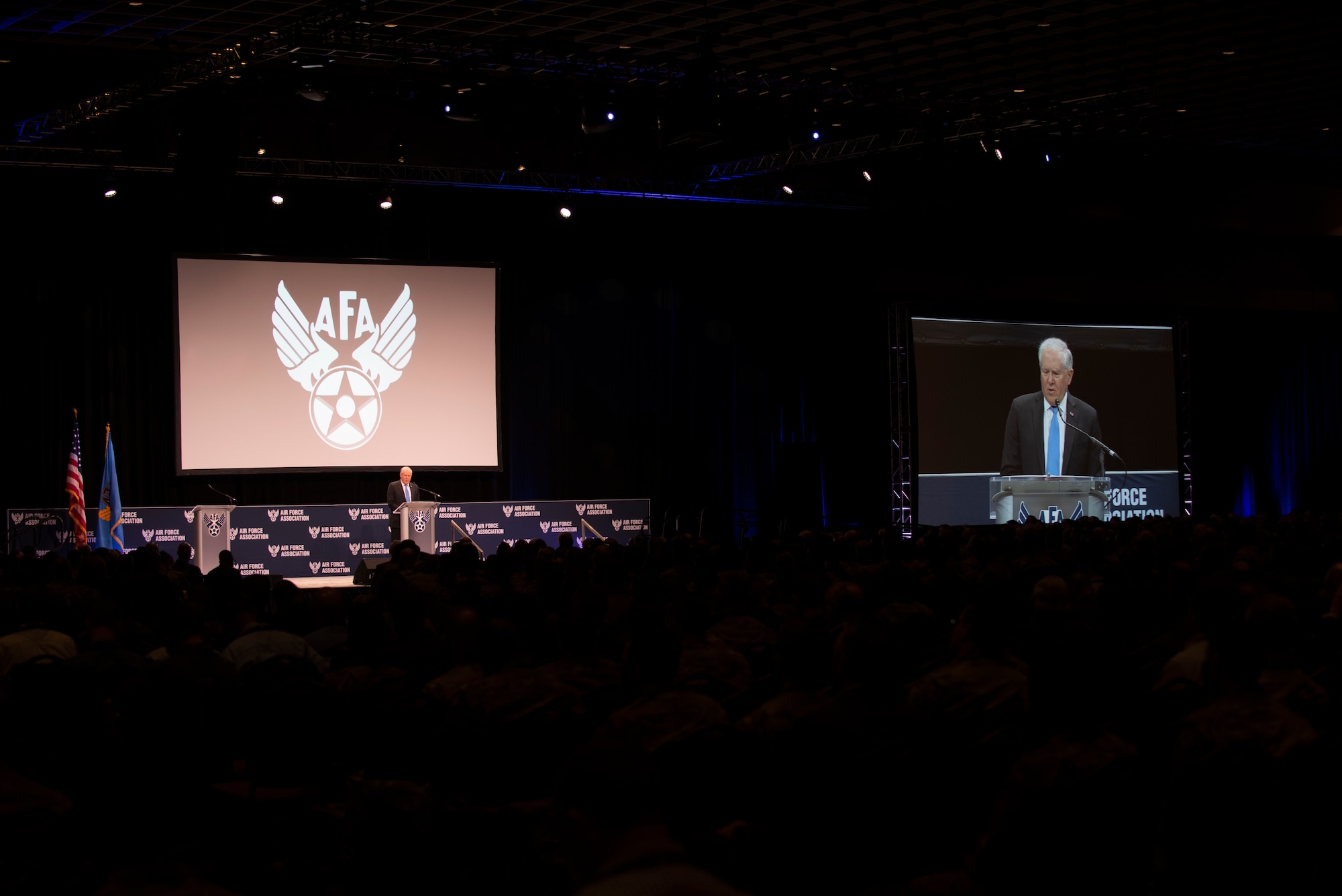 Secretary of the Air Force Frank Kendall, speaks at the 2022 AFA Warfare Symposium Mar. 3, 2022. Kendal spoke about his one team one fight mantra and his operational imperatives during the symposium. (U.S. Air Force photo by Tech. Sgt. Armando A. Schwier-Morales)