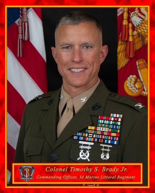 Colonel Timothy S. Brady, Jr. > 3rd Marine Division > Biography