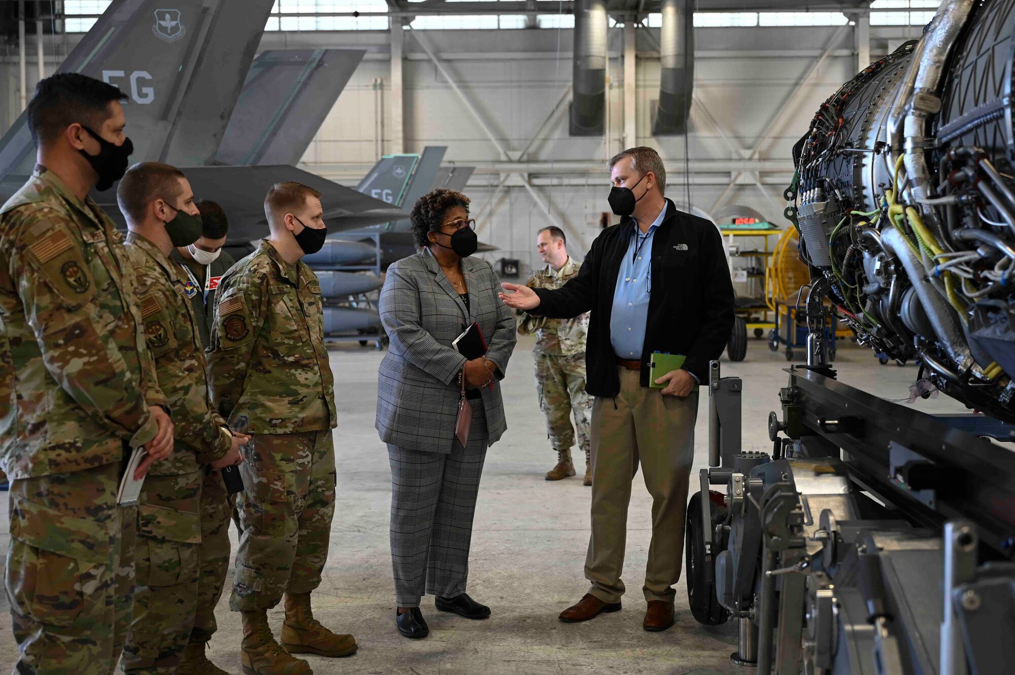 Deputy Assistant Secretary of Defense for Product Support visits the 33rd Fighter Wing.