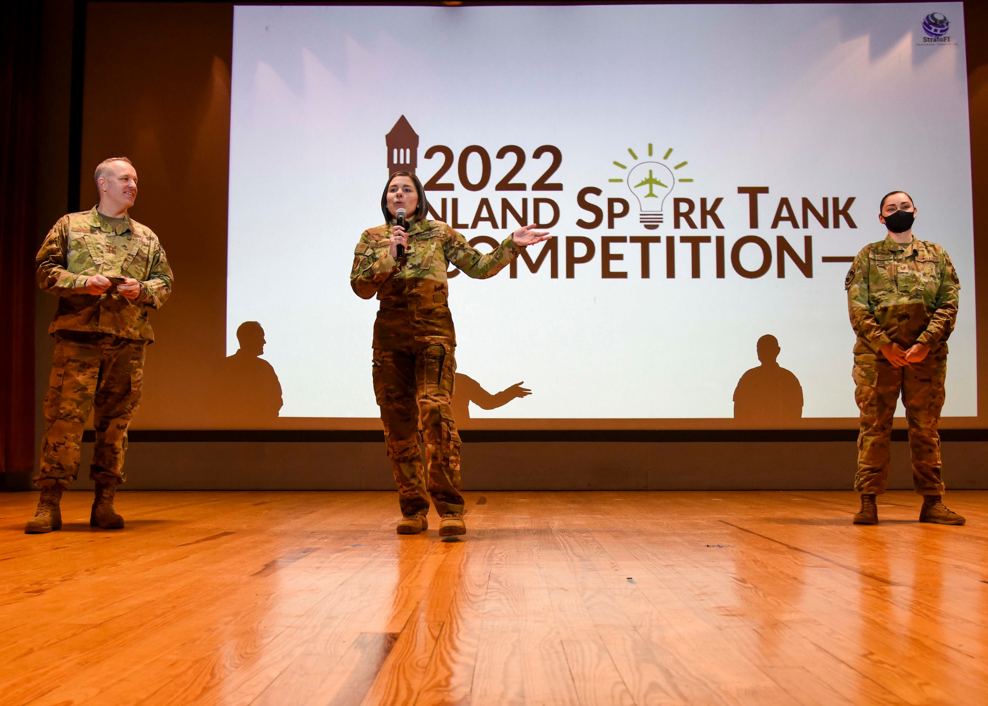 The Fairchild Innovation Cell introduces themselves at the annual Inland Northwest Spark Tank Competition.