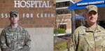 Maryland Army National Guard Spcs. Patrick Sheil and Paul Hofe, members of 1st Battalion, 175th Infantry Regiment, administered CPR and helped save a man's life at Doctors Community Hospital, Lanham, Maryland, Feb. 18, 2022.