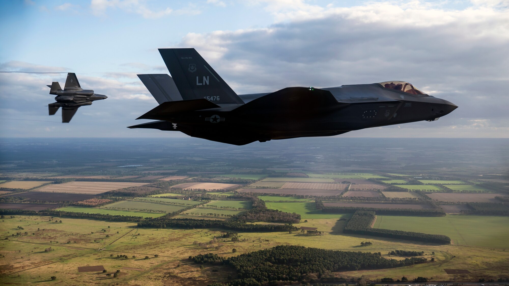 U.S. Air Force F-35A Lightning IIs assigned to the 495th Fighter Squadron, return to Royal Air Force Lakenheath, United Kingdom