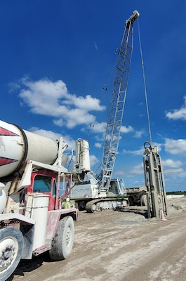Contractors work to build a cutoff wall deep in the Herbert Hoover Dike, improving the safety of the people who live and work near Lake Okeechobee.