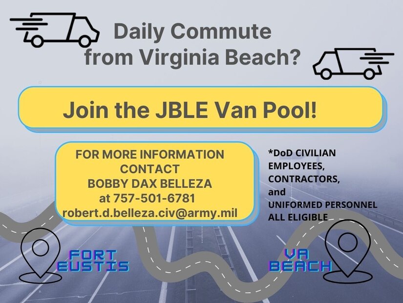 A graphic about the JBLE van pool.