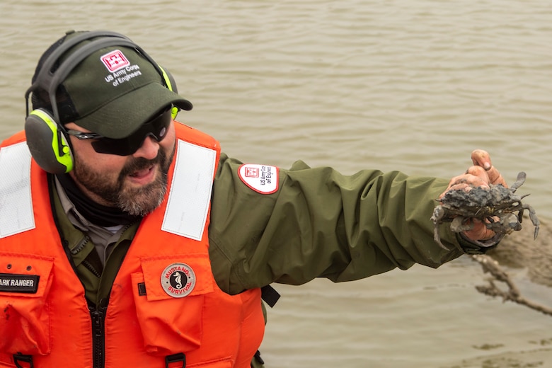 WALLISVILLE, Texas -- USACE Galveston Natural Resource Specialist Brandon Moehrle frees a live crab from an abandoned crab trap at the Wallisville Lake Project.

Abandoned crab traps can entrap and kill aquatic and terrestrial wildlife and also pose a threat to recreational boaters on the lake by damaging their outboard motors.

The crab trap round-up is just one of the many ways USACE promotes environmental stewardship, regulates waterways, and manages natural resources.