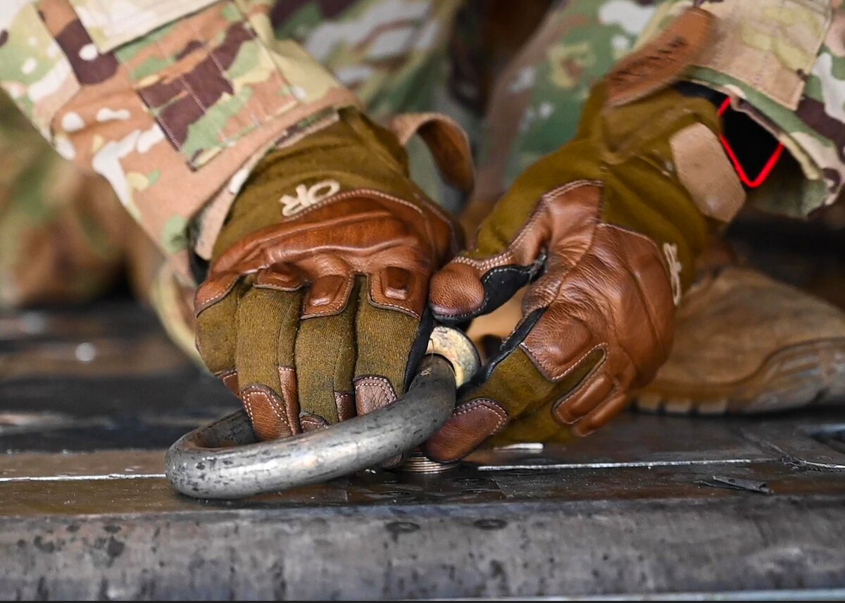 A pilot from the 41st Airlift Squadron prepares a C-130J Super Hercules for cargo