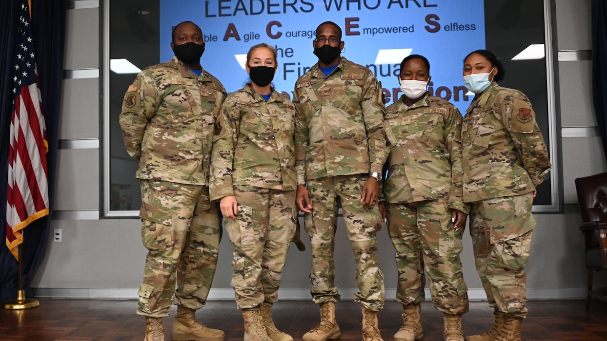 Airmen standing together