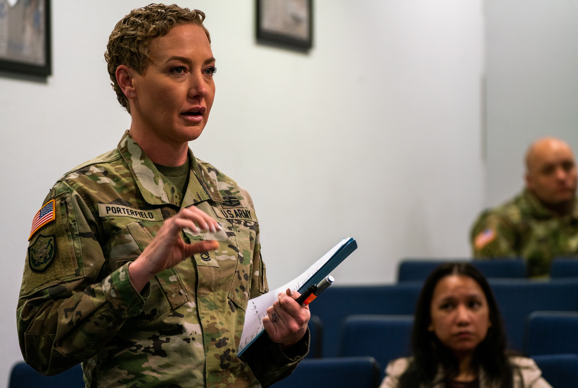 The second annual Women's Leadership Forum was held jointly at the Nevada Air National Guard Base and at the Las Vegas Readiness Center, March 4, 2022. The event allowed participants to listen to military and civilian women leaders discuss topics such as leadership, challenges, mentorship and career development. (U.S. Air National Guard photo by Senior Airman Michelle Brooks)