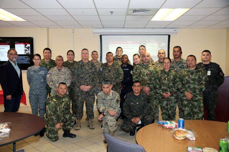 Western Hemisphere Institute for Security Cooperation (WHINSEC) Joint Logistics and Security Assistance Course students visit MARCORLOGCOM.
Students toured Marine Depot Maintenance Command's Production Plant Albany, Marine Force Storage Command facilities, and received briefs on LOGCOM's mission, capabilities and essential tasks while at Marine Corps Logistics Base Albany, Ga., Feb. 24.