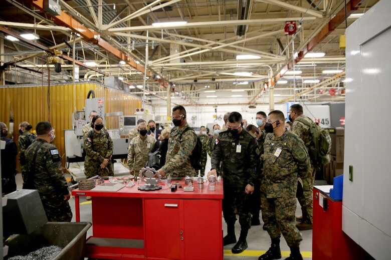 Western Hemisphere Institute for Security Cooperation (WHINSEC) Joint Logistics and Security Assistance Course students visit MARCORLOGCOM.
Students toured Marine Depot Maintenance Command's Production Plant Albany, Marine Force Storage Command facilities, and received briefs on LOGCOM's mission, capabilities and essential tasks while at Marine Corps Logistics Base Albany, Ga., Feb. 24.