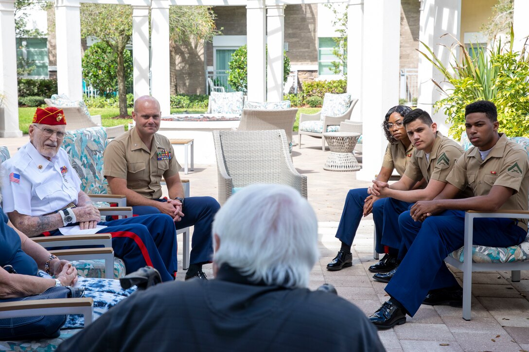 4th Civil Affairs Group Visits Iwo Jima Veteran