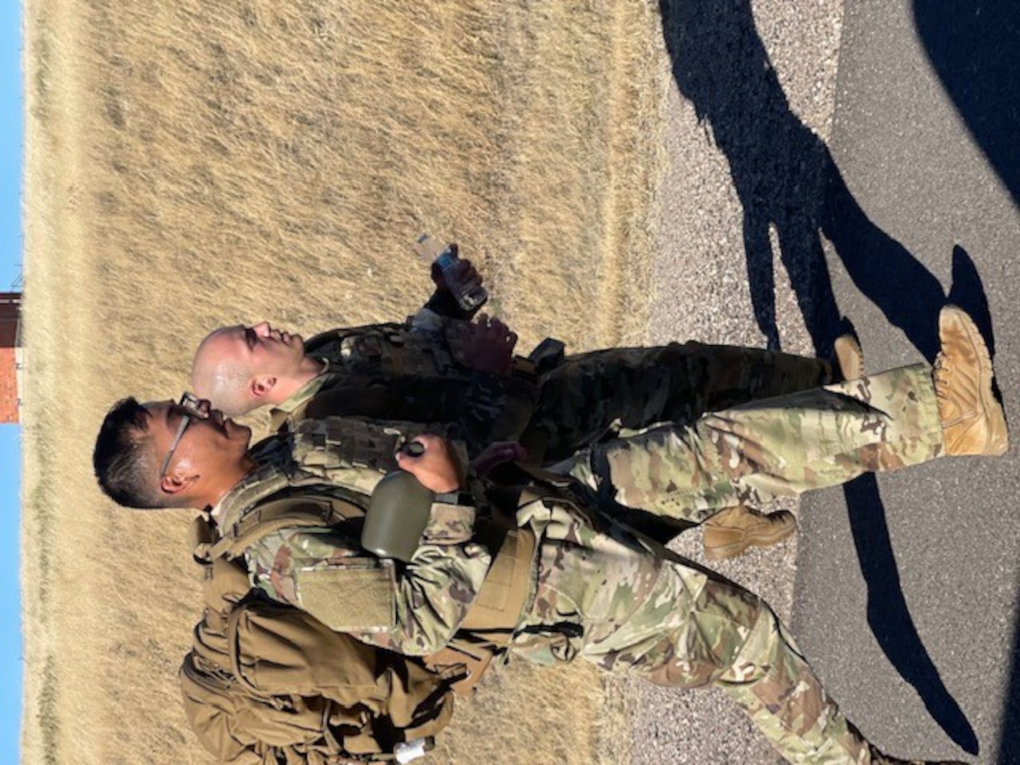 Two Airmen of the 90th Ground Combat Training Squadron recently graduated from the Army Air Assault School held in Fort Campbell, Kentucky. The Airmen are participating in a 12 mile ruck.