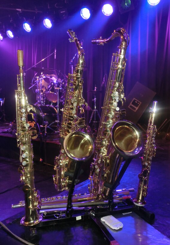 Saxophones on stage