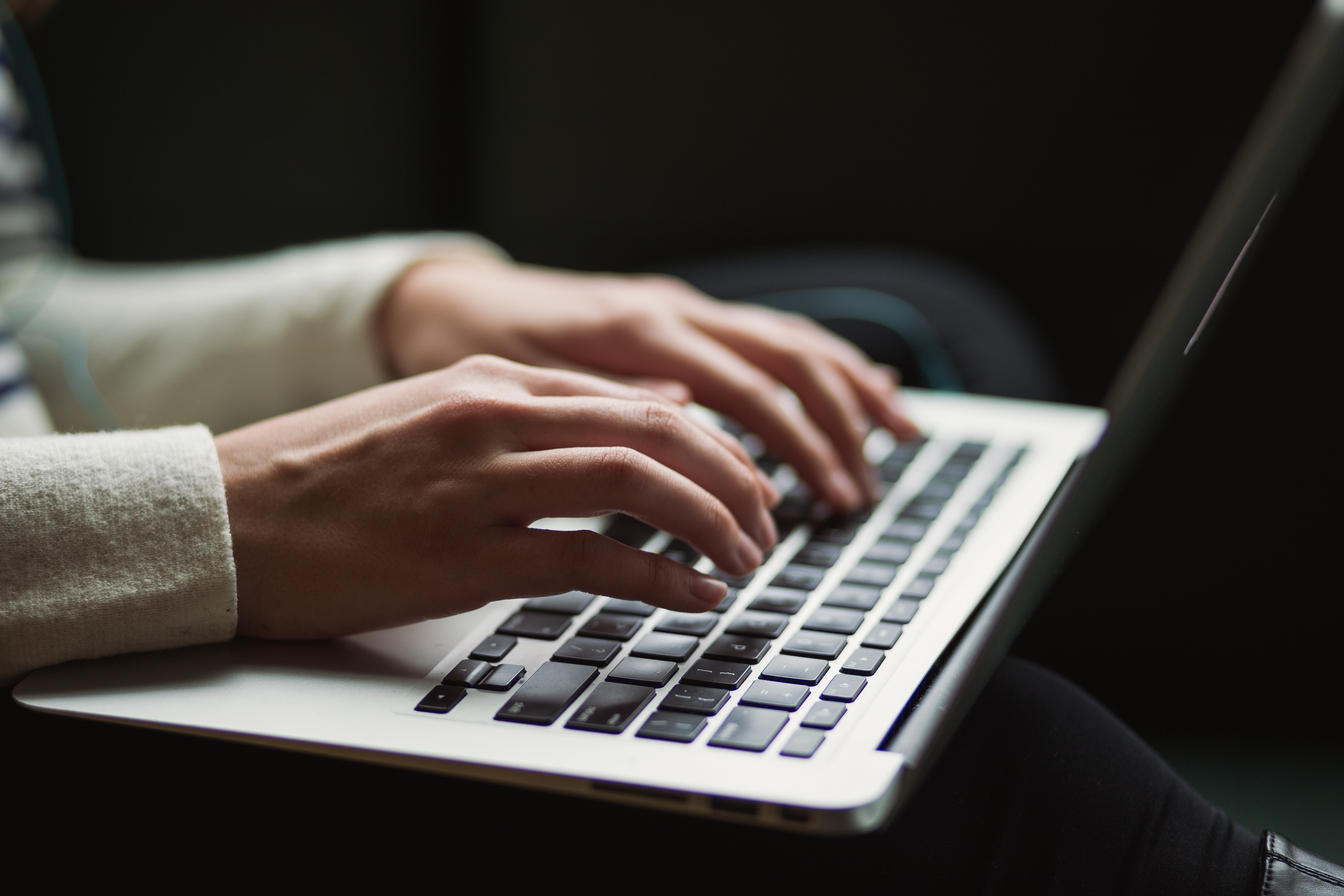 Woman using a laptop