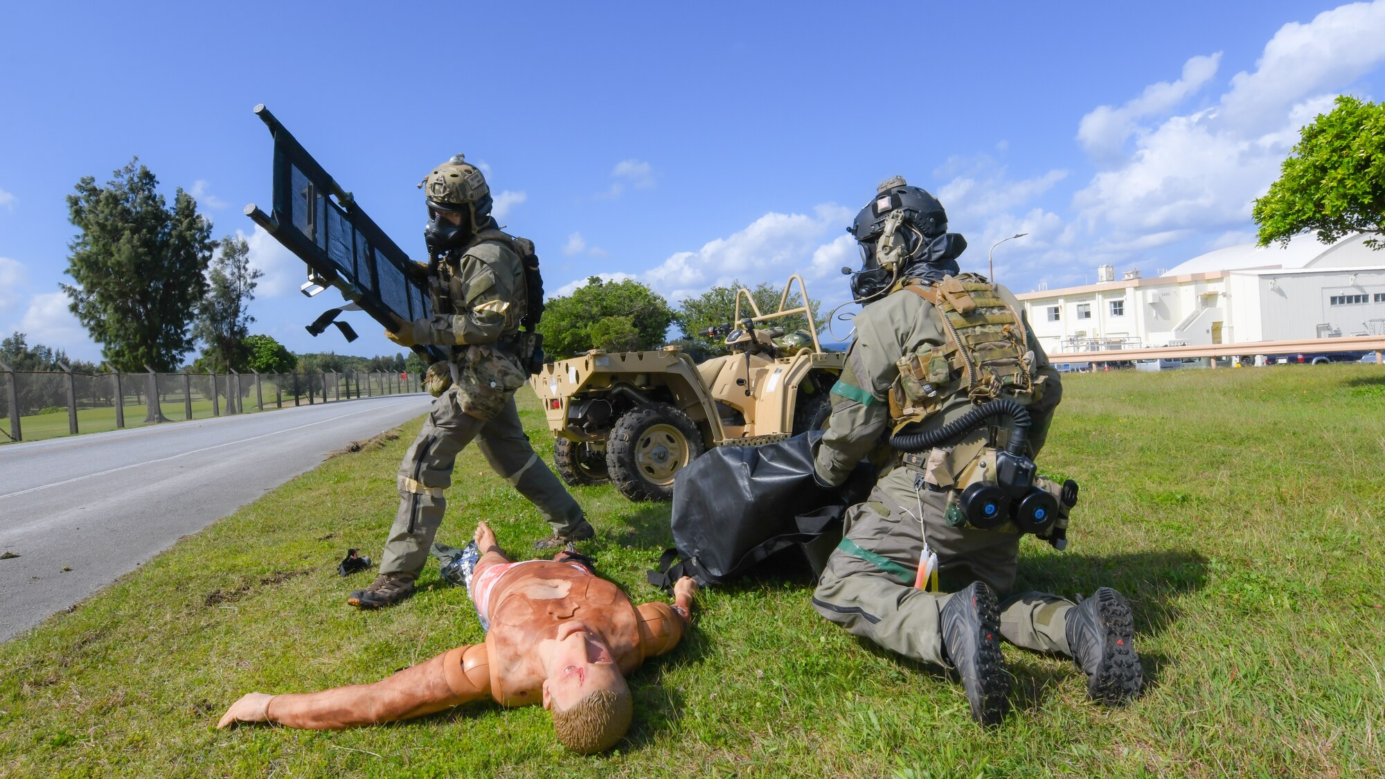Photo of operators assisting patients.