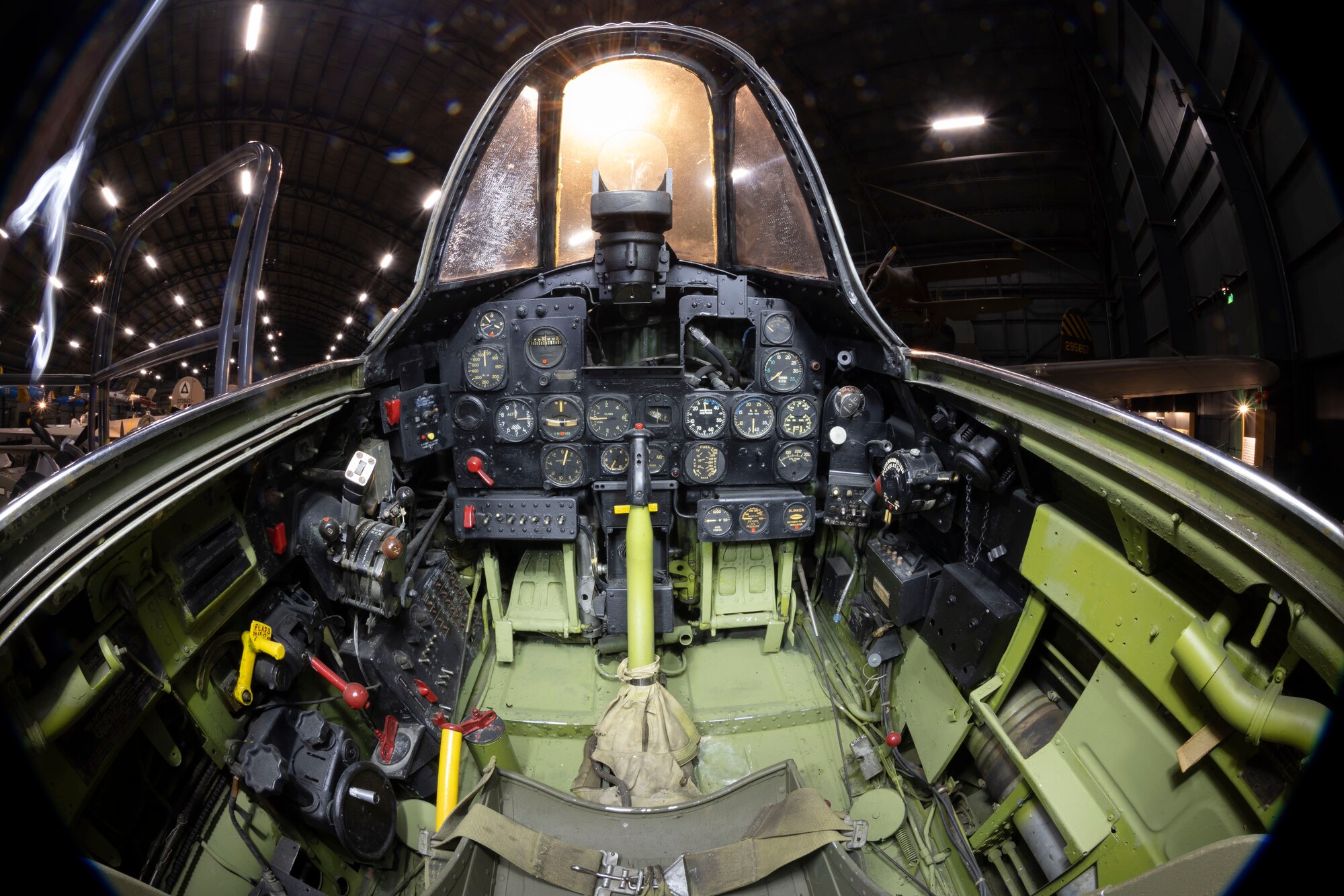 Cockpit interior view of the Republic P-47D Thunderbolt