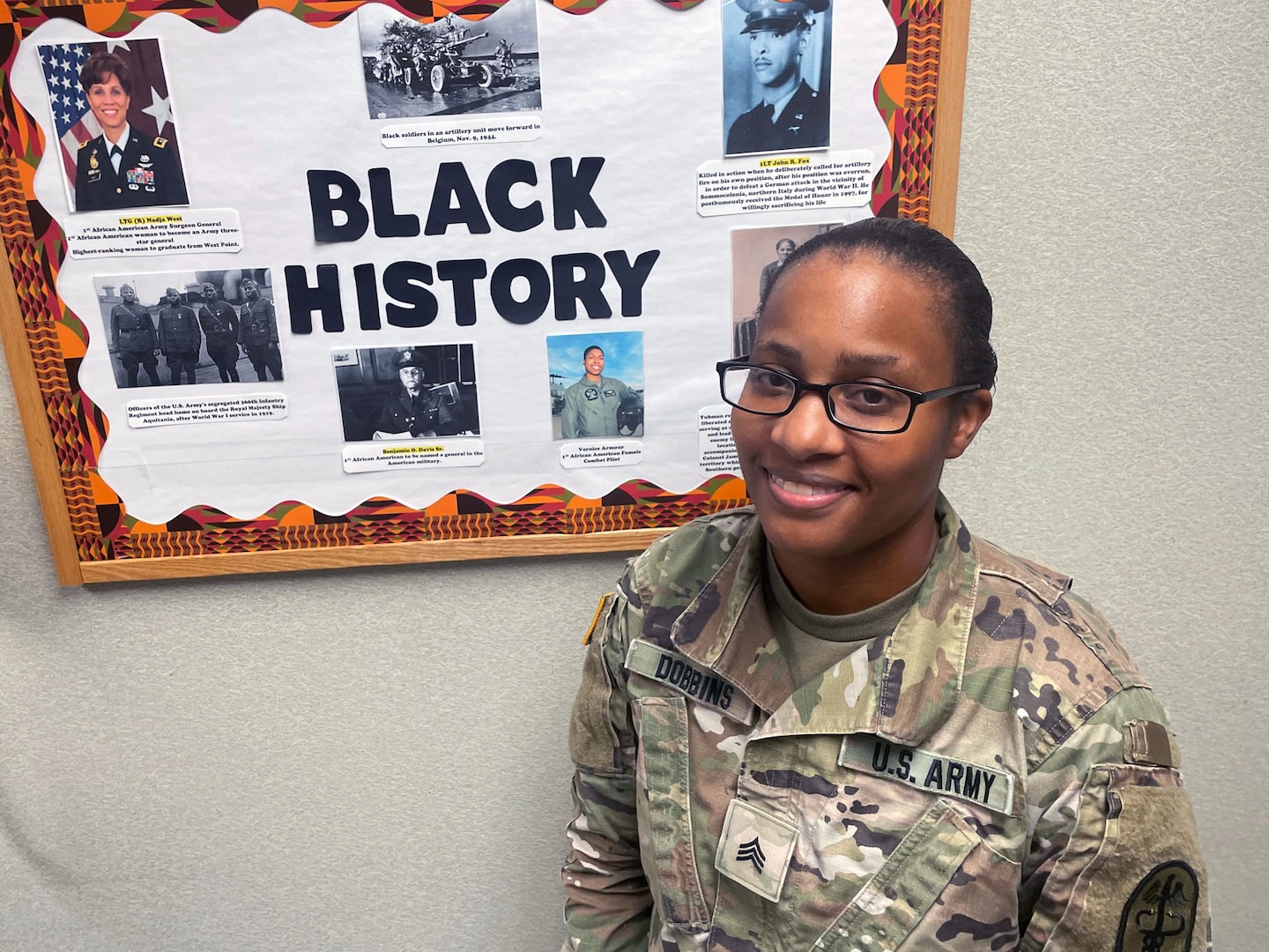 An Army sergeant at Kenner Army Health Clinic here is promoting unity in her workplace with a simple presentation of interesting facts.