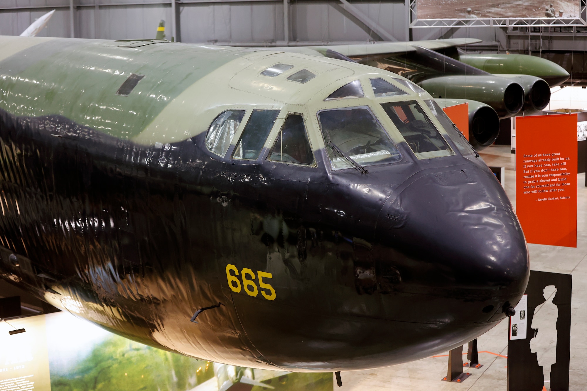 Boeing B-52D Stratofortress on display in the National Museum of the U.S. Air Force Southeast Asia War Gallery.