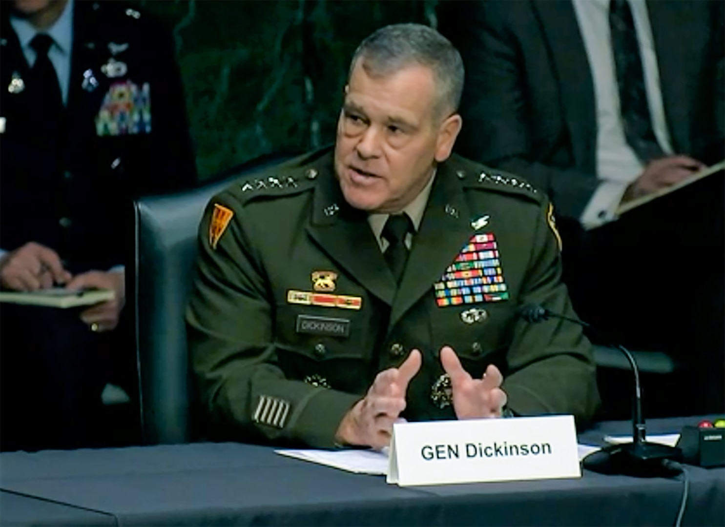 U.S. Army Gen. James Dickinson, U.S. Space Command commander,  testifies before the Senate Armed Services Committee in Washington, D.C., March 8.