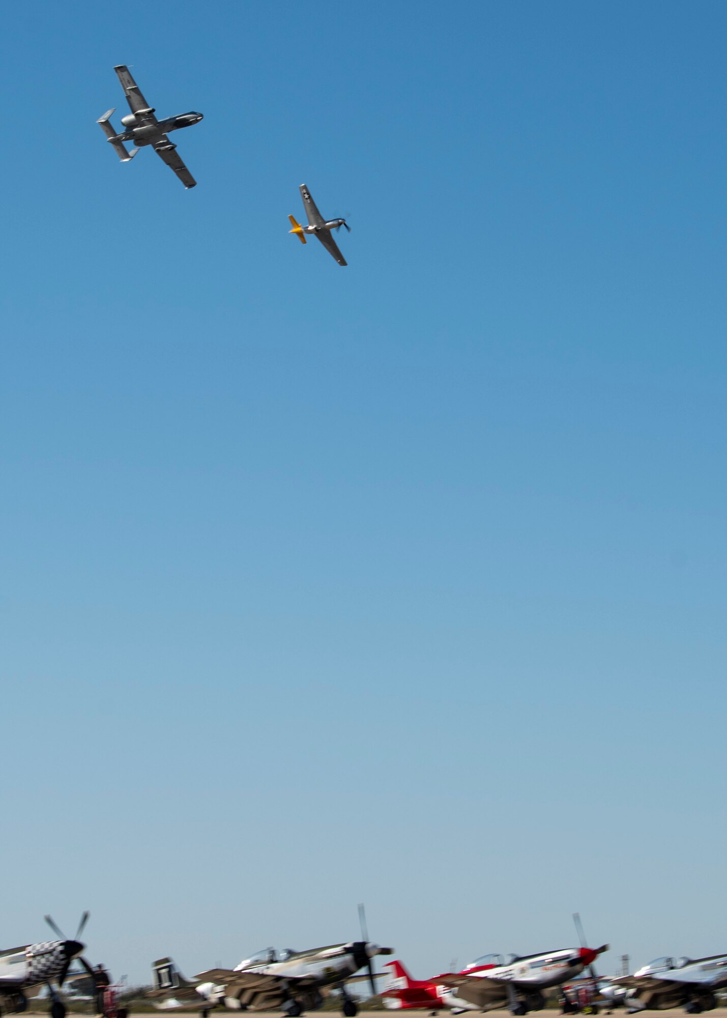 Two planes flying.