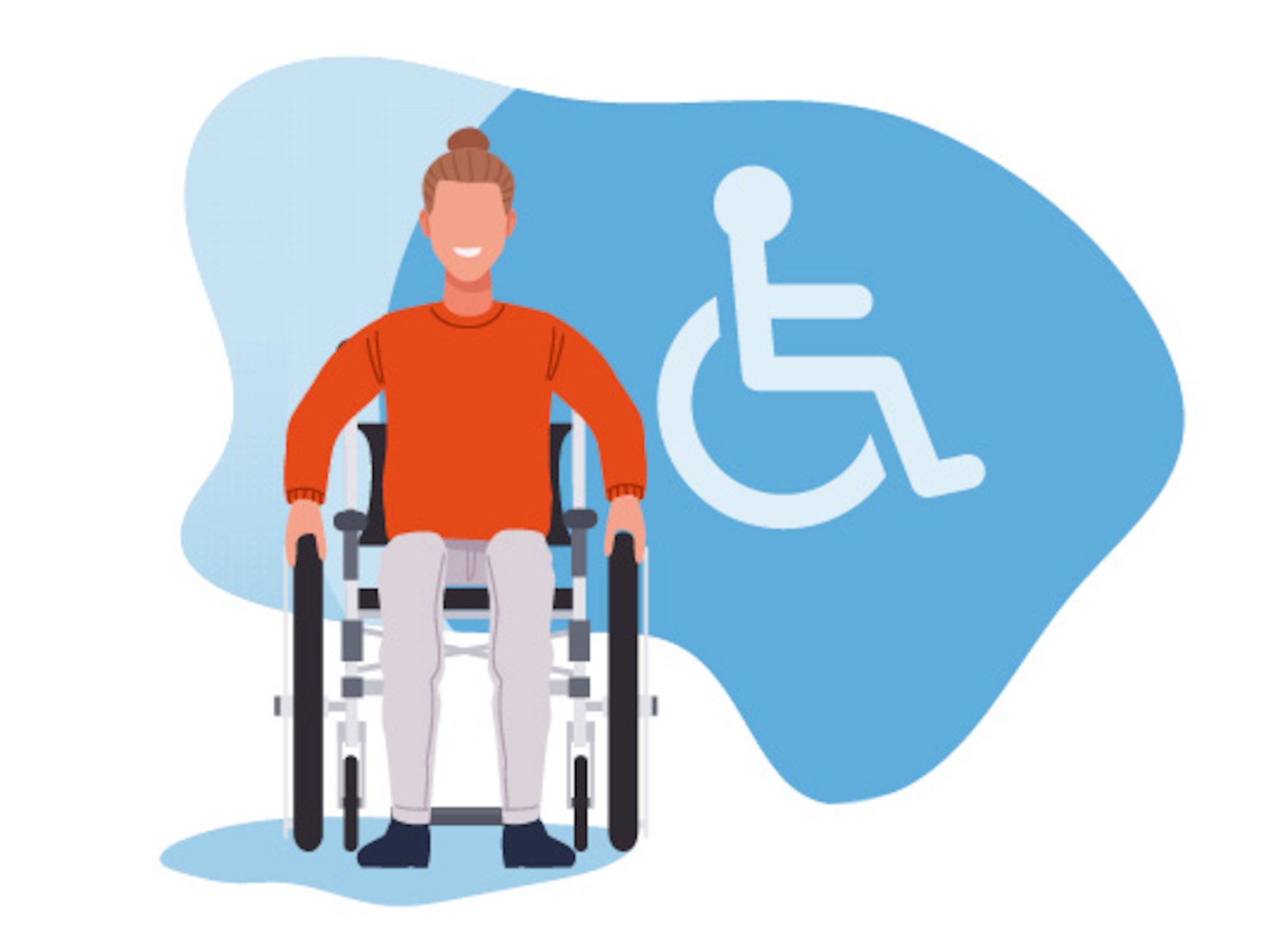 An illustration of a handicap symbol representing physical disabilities.