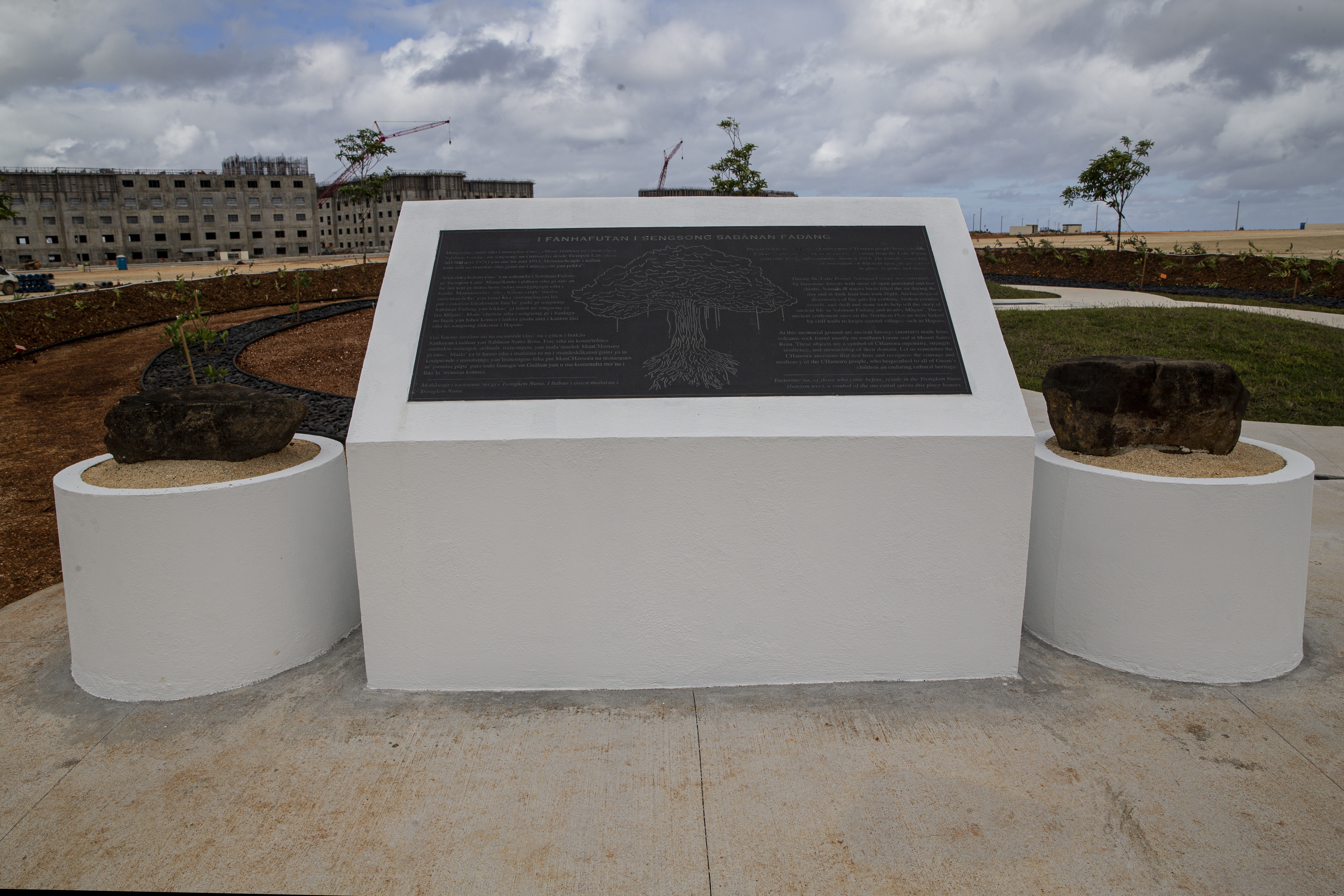A memorial at the Sabånan Fadang burial site
