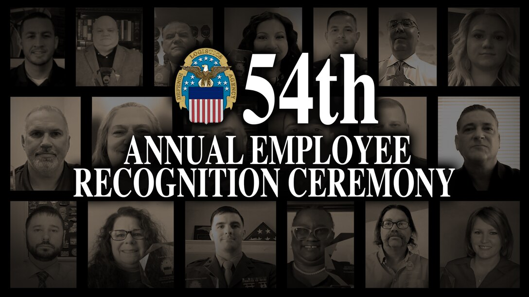 Graphic shows a collage of faces behind text: 54th Annual Employee Recognition Ceremony