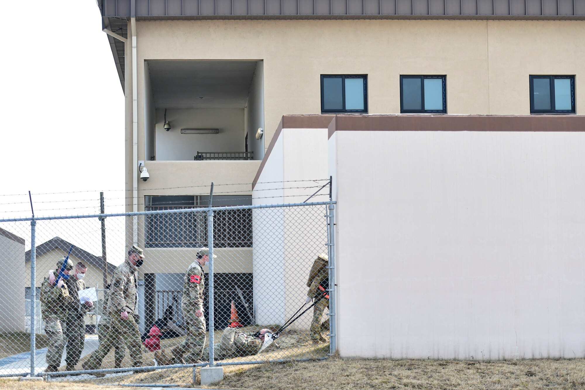 Airmen extricate simulated victims.