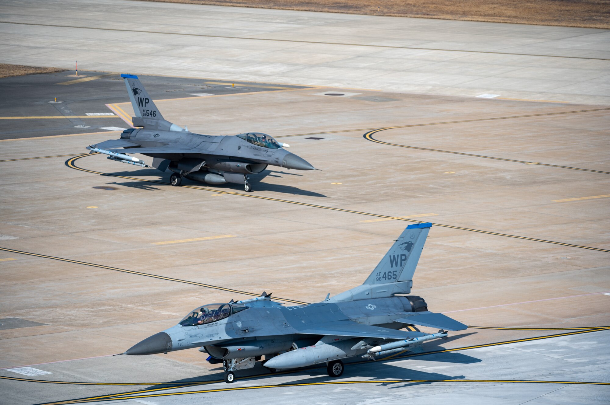 F-16 Fighting Falcons fly at Kunsan Air Base, Republic of Korea