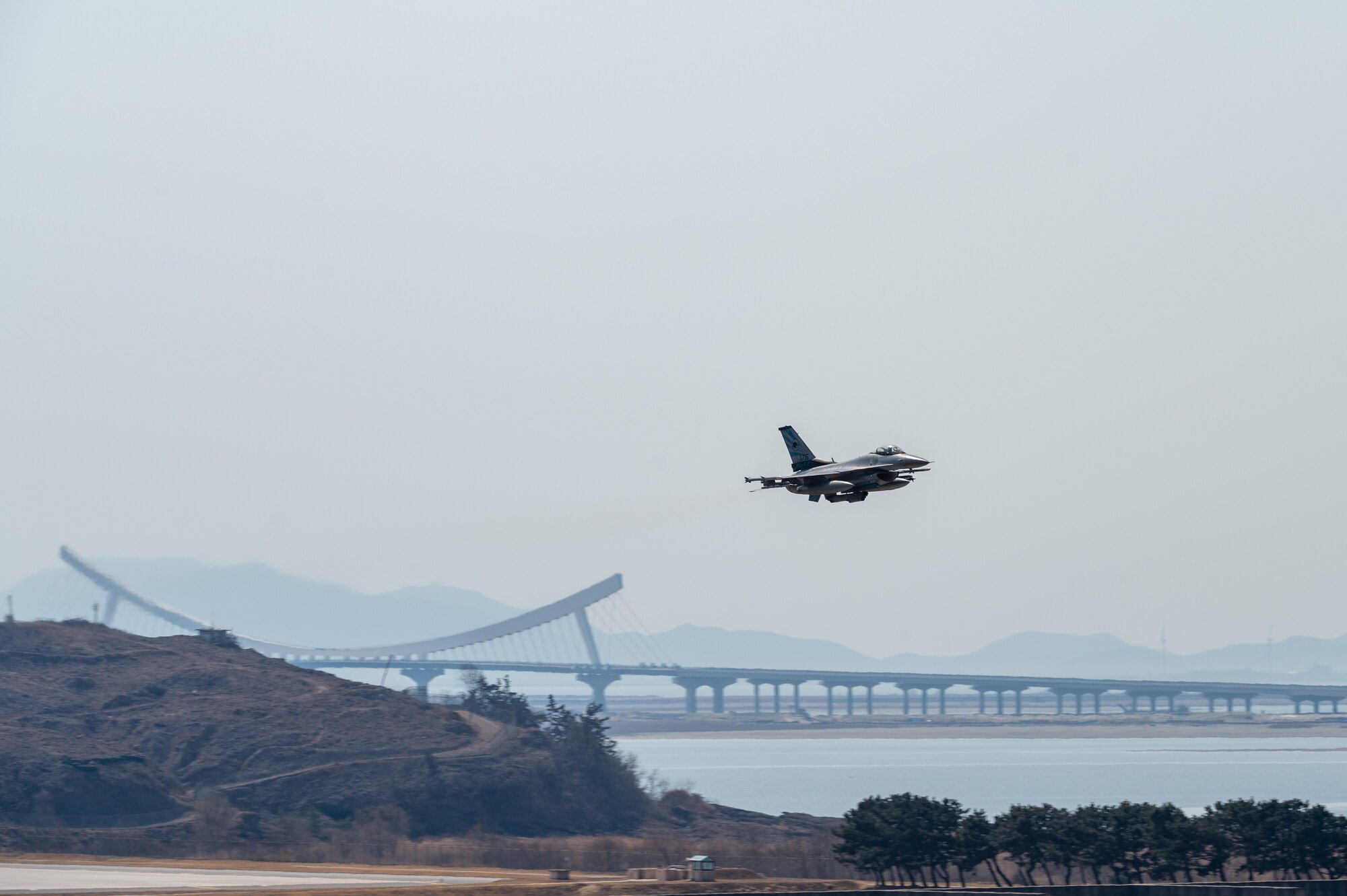 F-16 Fighting Falcons fly at Kunsan Air Base, Republic of Korea