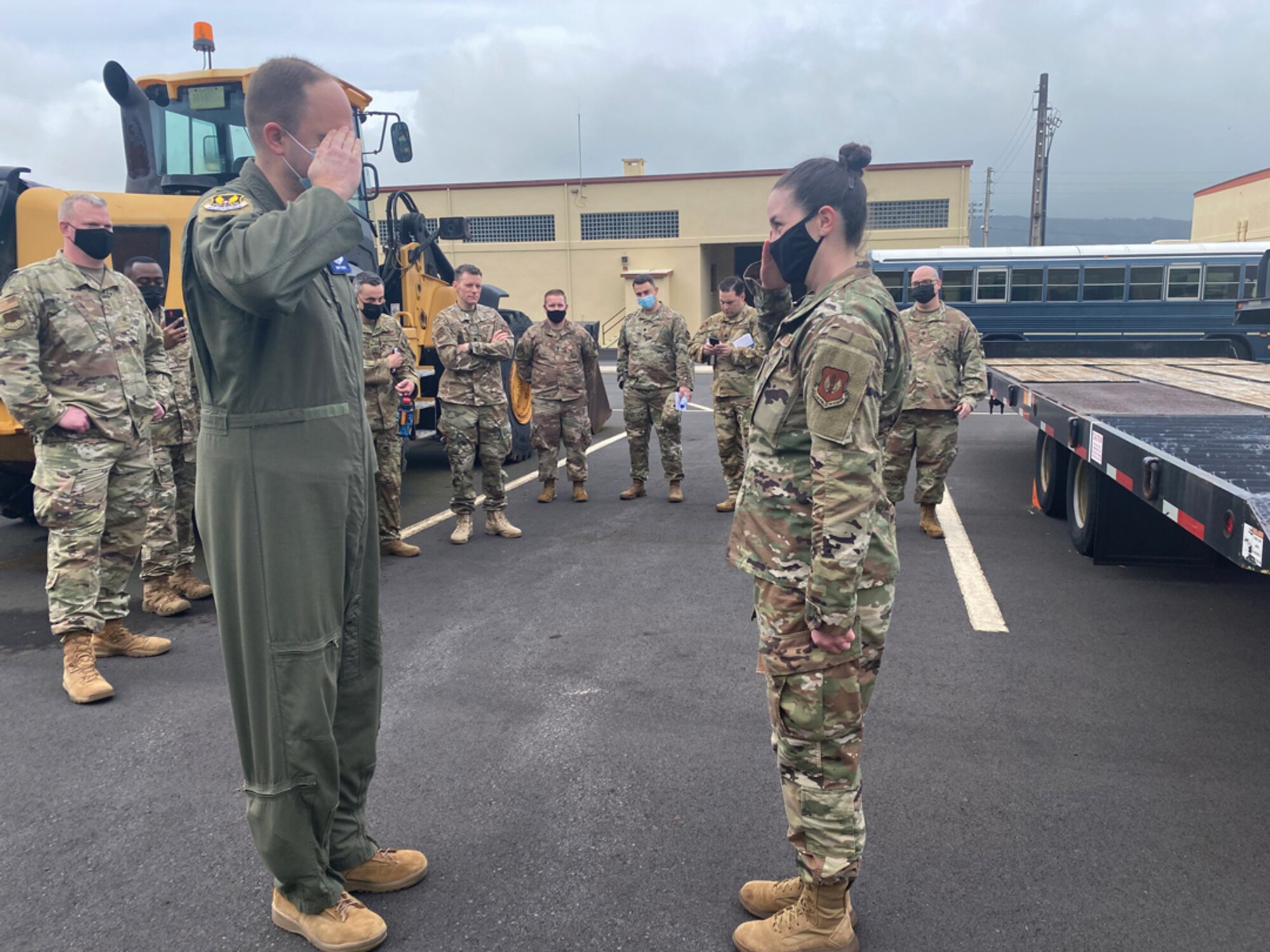 Airman salutes Airman