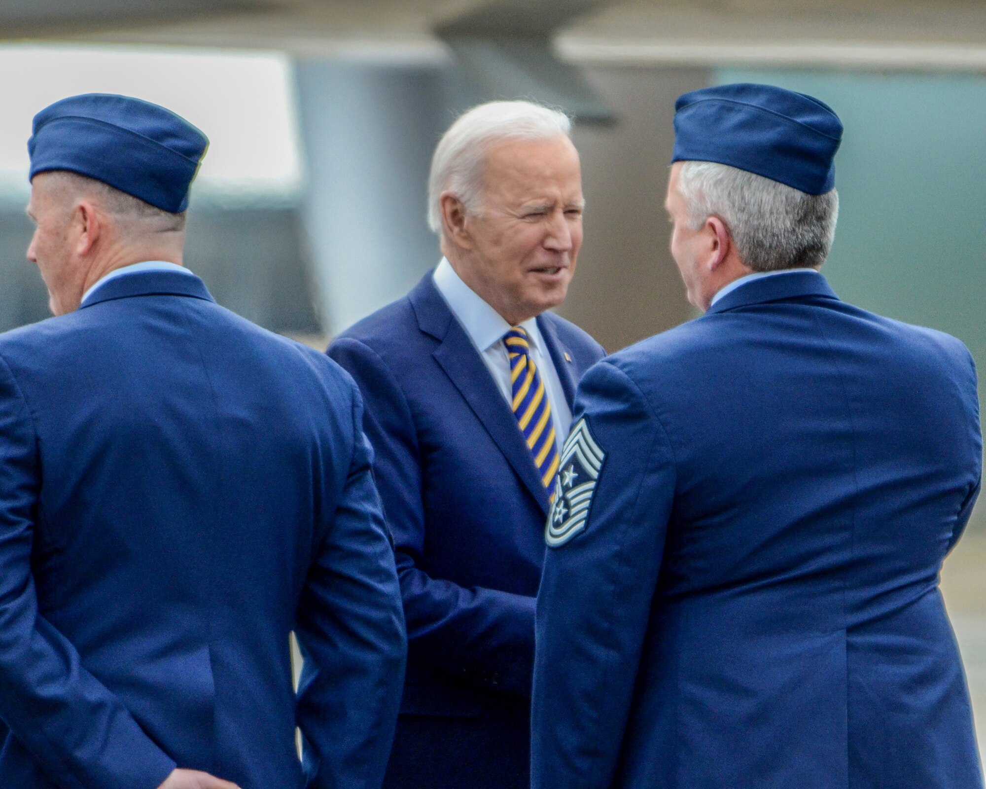 POTUS visits with military Airmen