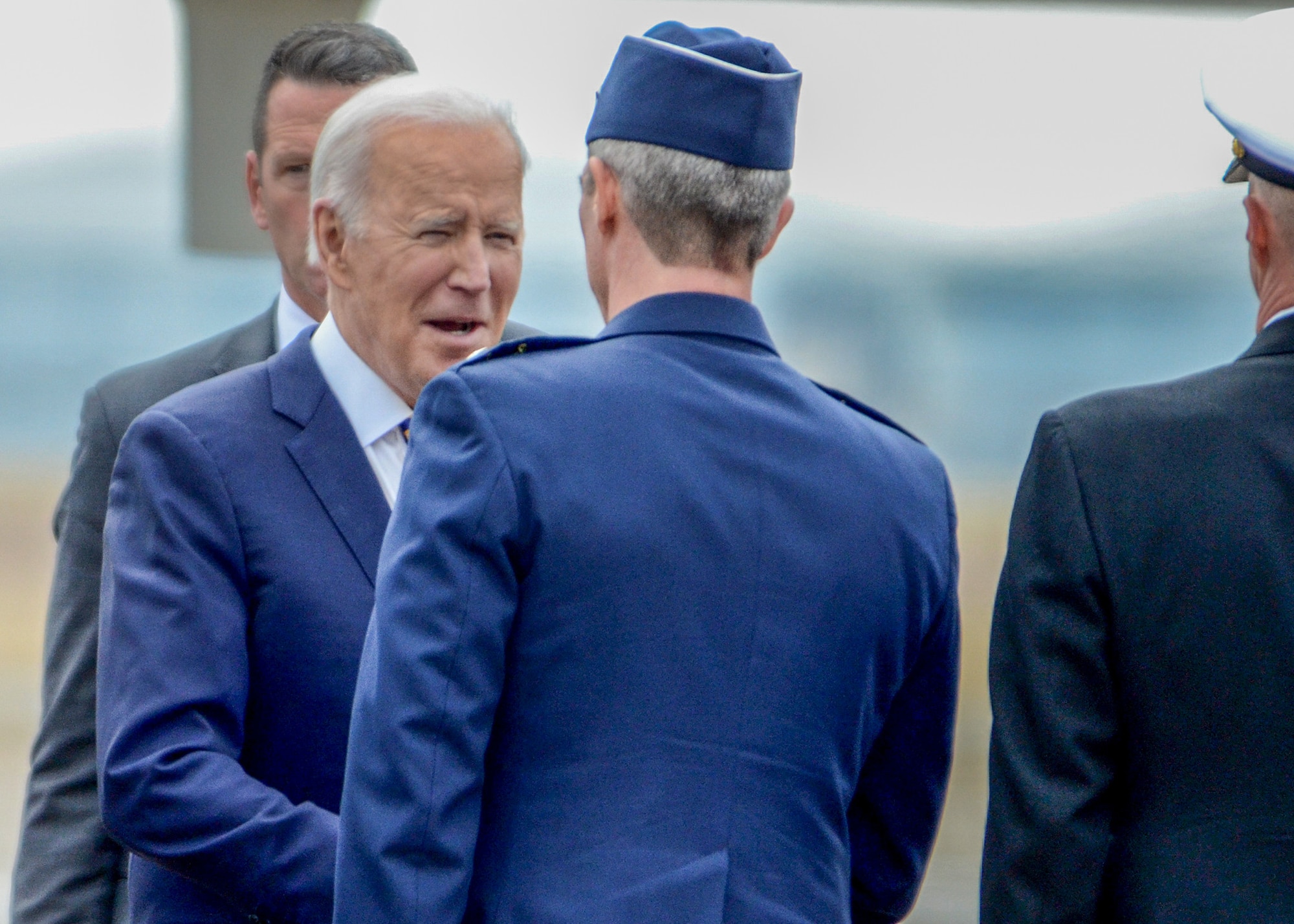 POTUS visits with military Airmen