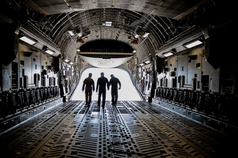 photo from a C-17 training flight