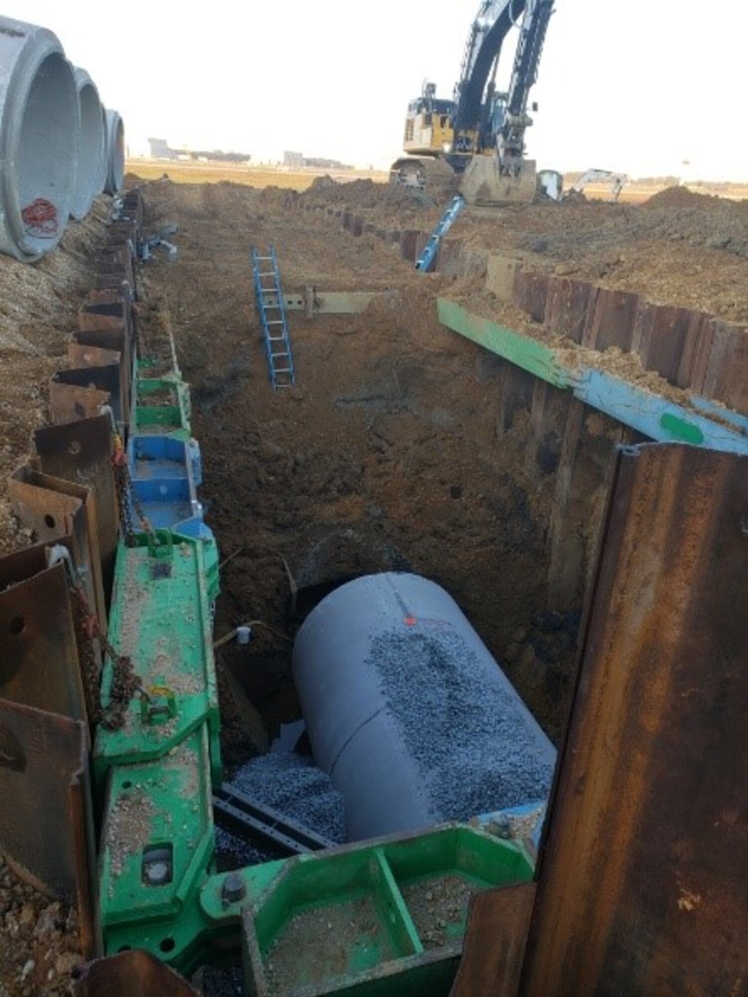The 316th Civil Engineer Squadron and partnered contractors fix a sinkhole at Joint Base Andrews, Md., in October of 2021.