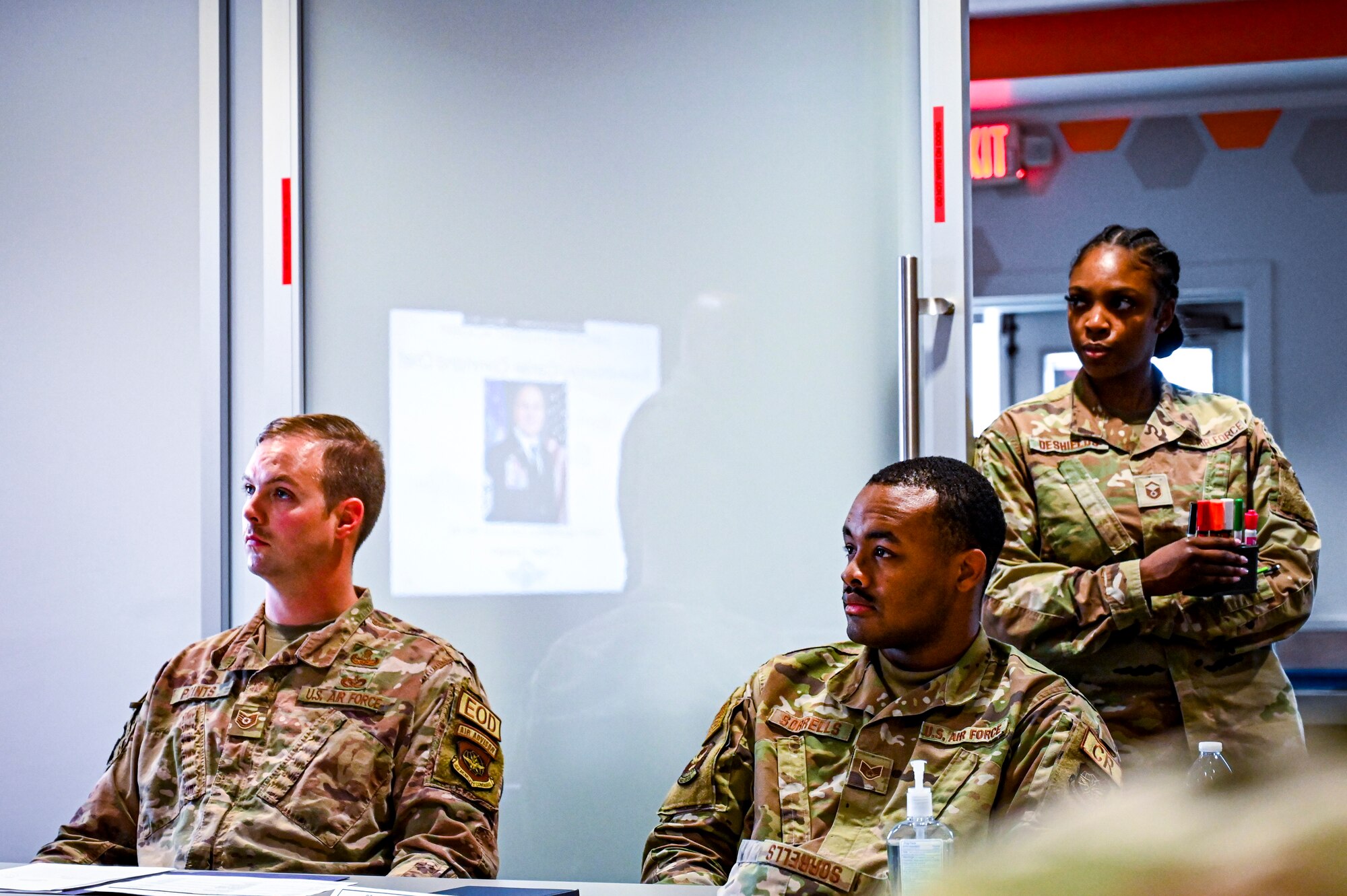 U.S. Air Force noncommissioned officers assigned to 621st Contingency Response
Wing, the 305th Air Mobility Wing, and the U.S. Air Force Expeditionary Center listen to
an Airpower Leadership Academy (ALA) facilitator on 7 March, 2022, at the Infinity
Spark Innovation Lab on Joint Base McGuire-Dix-Lakehurst, N.J. The ALA is a 305th
Air Mobility Wing initiative created to supplement the leadership training offered to
noncommissioned officers on the joint base. The weeklong course uses the U.S. Air
Force Enlisted Force Development Action Plan as a framework to accelerate the growth
and development of future enlisted leaders.