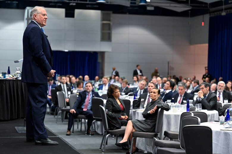 Secretary of the Air Force Frank Kendall speaks during the McAleese FY2023 Defense Program Conference in Washington, D.C., March 9, 2022.