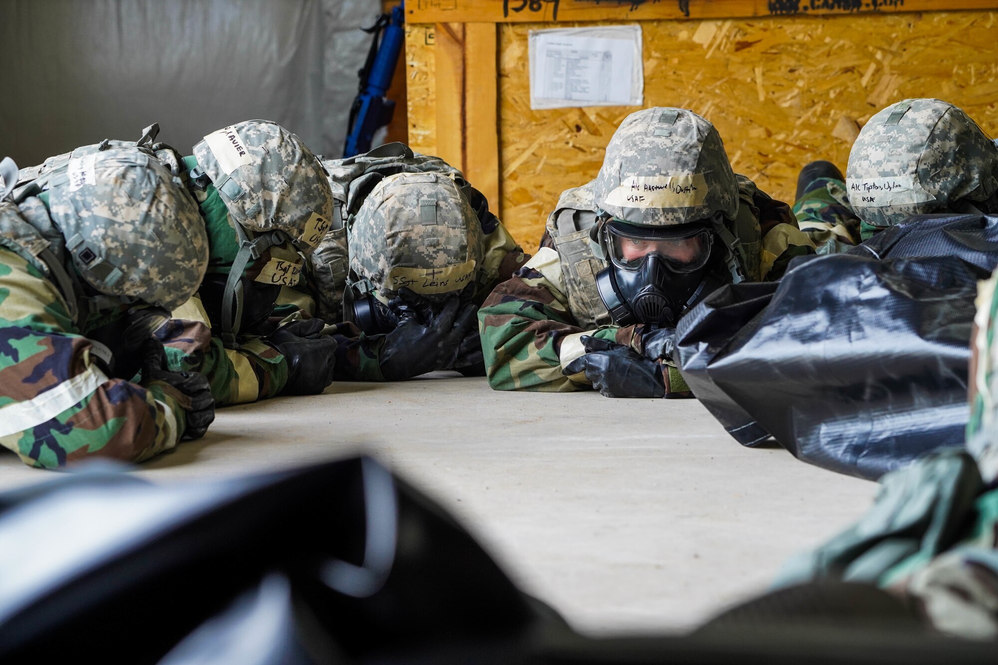 Airman 1st Class Kyle Maistri, 647th Civil Engineer Squadron emergency management apprentice, checks the M256A1 Chemical Agent Detector Kit during Exercise TROPIC FURY at Joint Base Pearl Harbor-Hickam, Hawaii, March 8, 2022. The M256A1 Chemical Agent detector kit helps identify chemical agents such as nerve, blister and blood agents. (U.S. Air Force photo by Airman 1st Class Makensie Cooper)