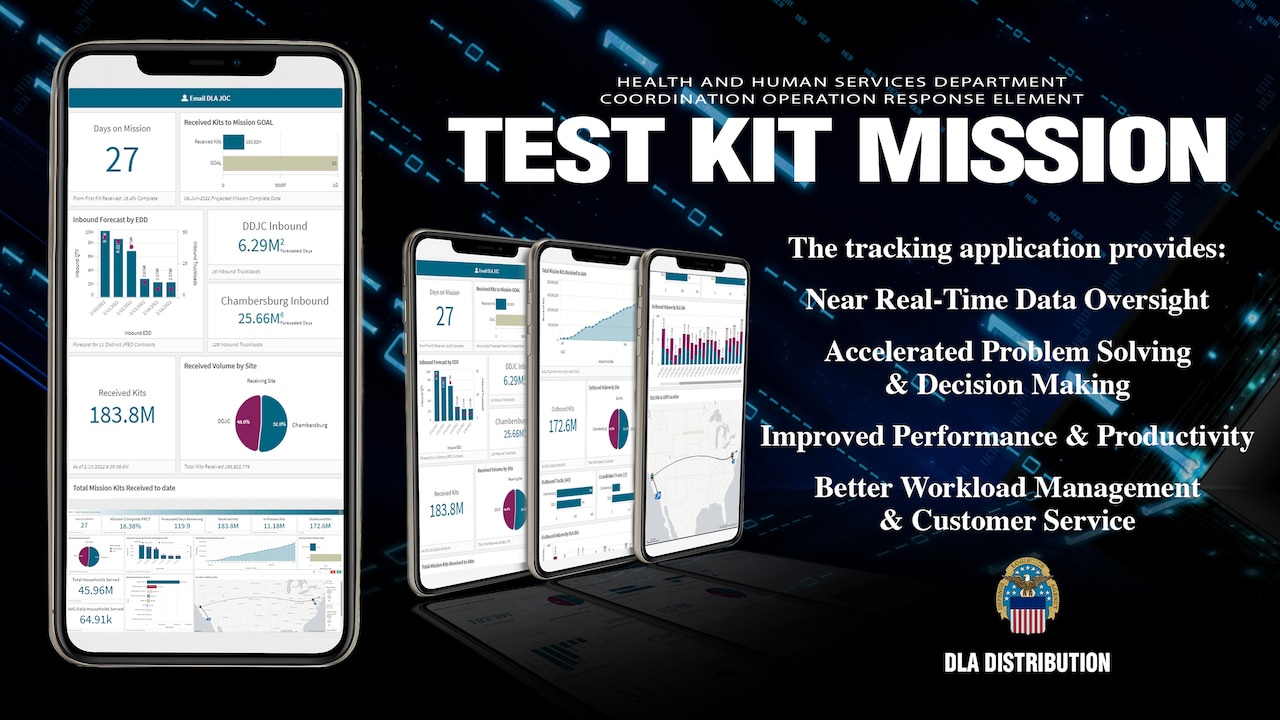 A graphic illustration explaining the test kit mission.