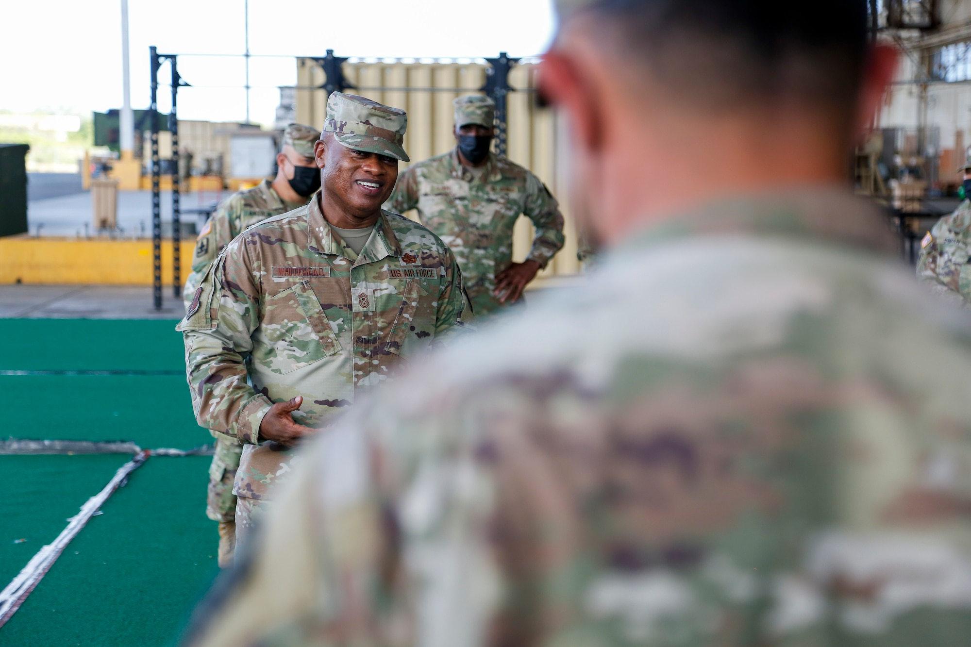 Tony L. Whitehead, senior enlisted advisor to the chief of the National Guard Bureau, meets with Soldiers of the Hawaii Army National Guard's 29th Brigade Support Battalion, 227th Brigade Engineer Battalion and Medical Detachment on Oahu March 5, 2022. Whitehead visited Hawaii Army and Air Guard units across the island.