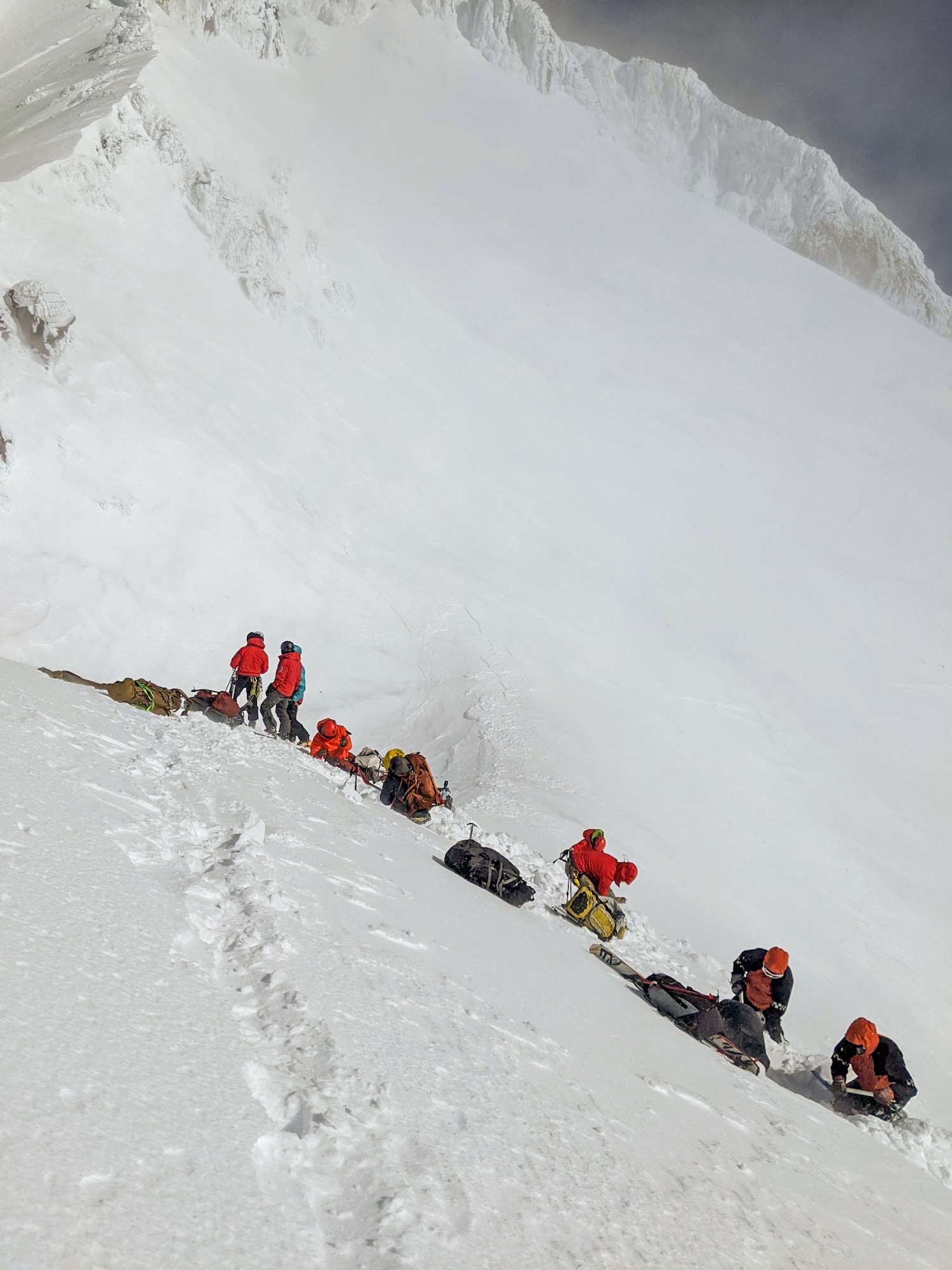 The 304th Rescue Squadron participates in a multi-team search-and-rescue mission in challenging conditions after two limbers fell approximately 200 feet in the Leuthold Couloir area of Mt. Hood. The 304th RQS trains and equips combat rescue officers, pararescue Airmen, and support personnel to plan, lead, and conduct military rescue operations.