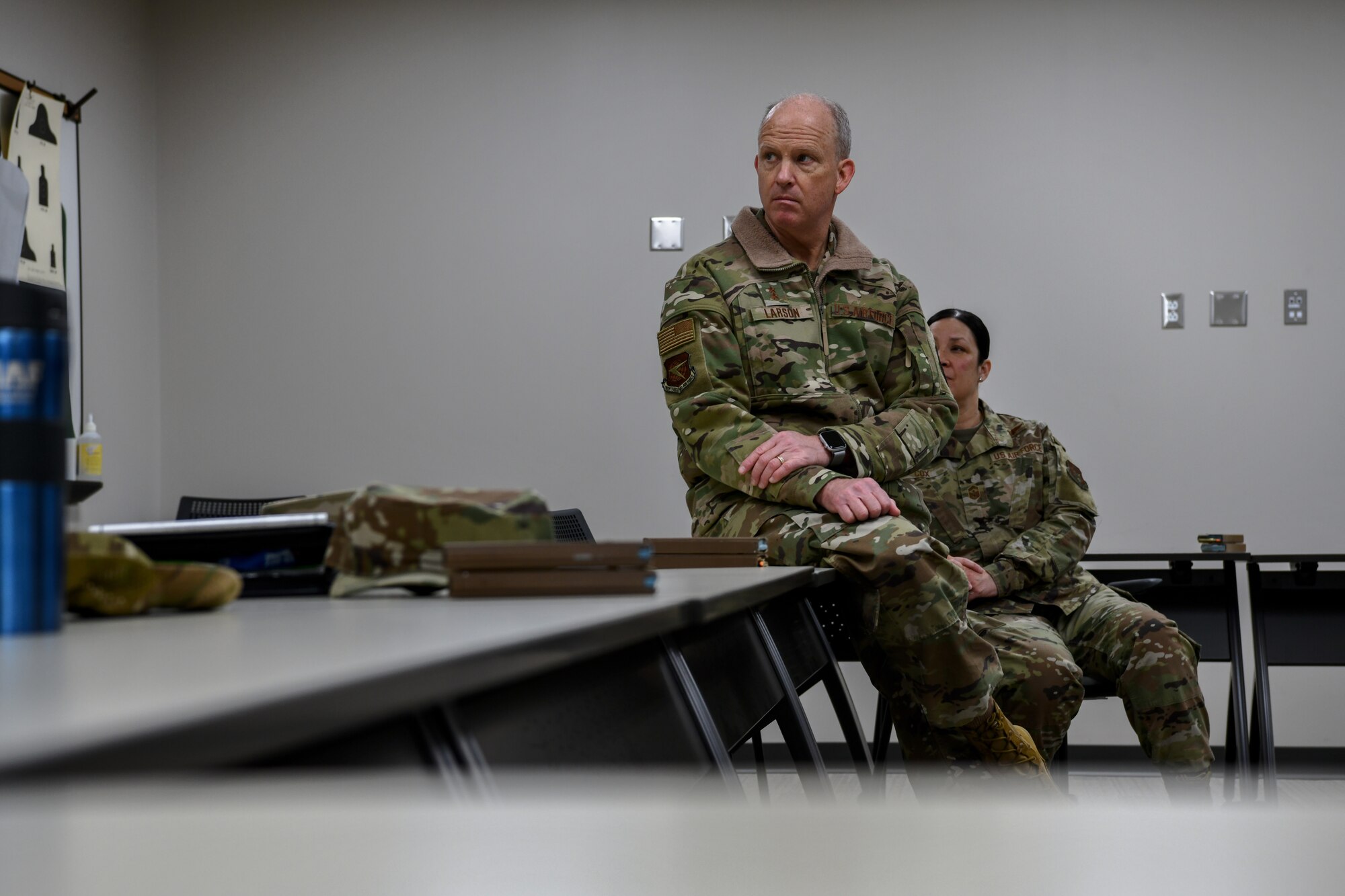 Maj. Gen. Bret Larson, 22nd Air Force commander, and Chief Master Sgt. Chin Cox, 22nd Air Force command Chief, visited Youngstown Air Reserve Station, Ohio, during a Unit Training Assembly, March 4-7, 2022.