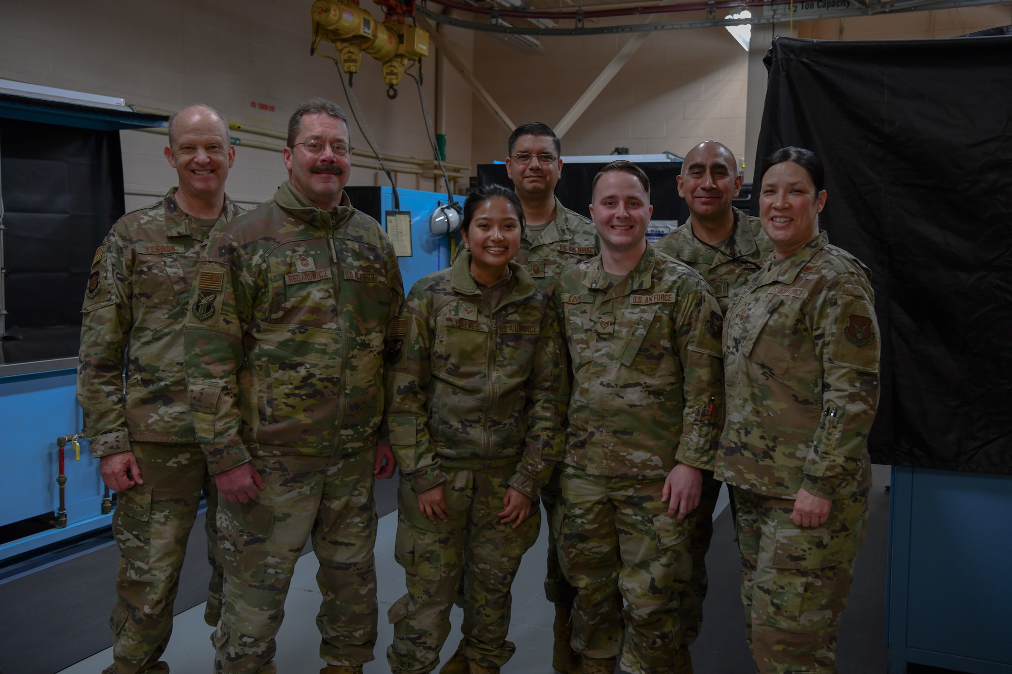 Maj. Gen. Bret Larson, 22nd Air Force commander, and Chief Master Sgt. Chin Cox, 22nd Air Force command Chief, visited Youngstown Air Reserve Station, Ohio, during a Unit Training Assembly, March 4-7, 2022.