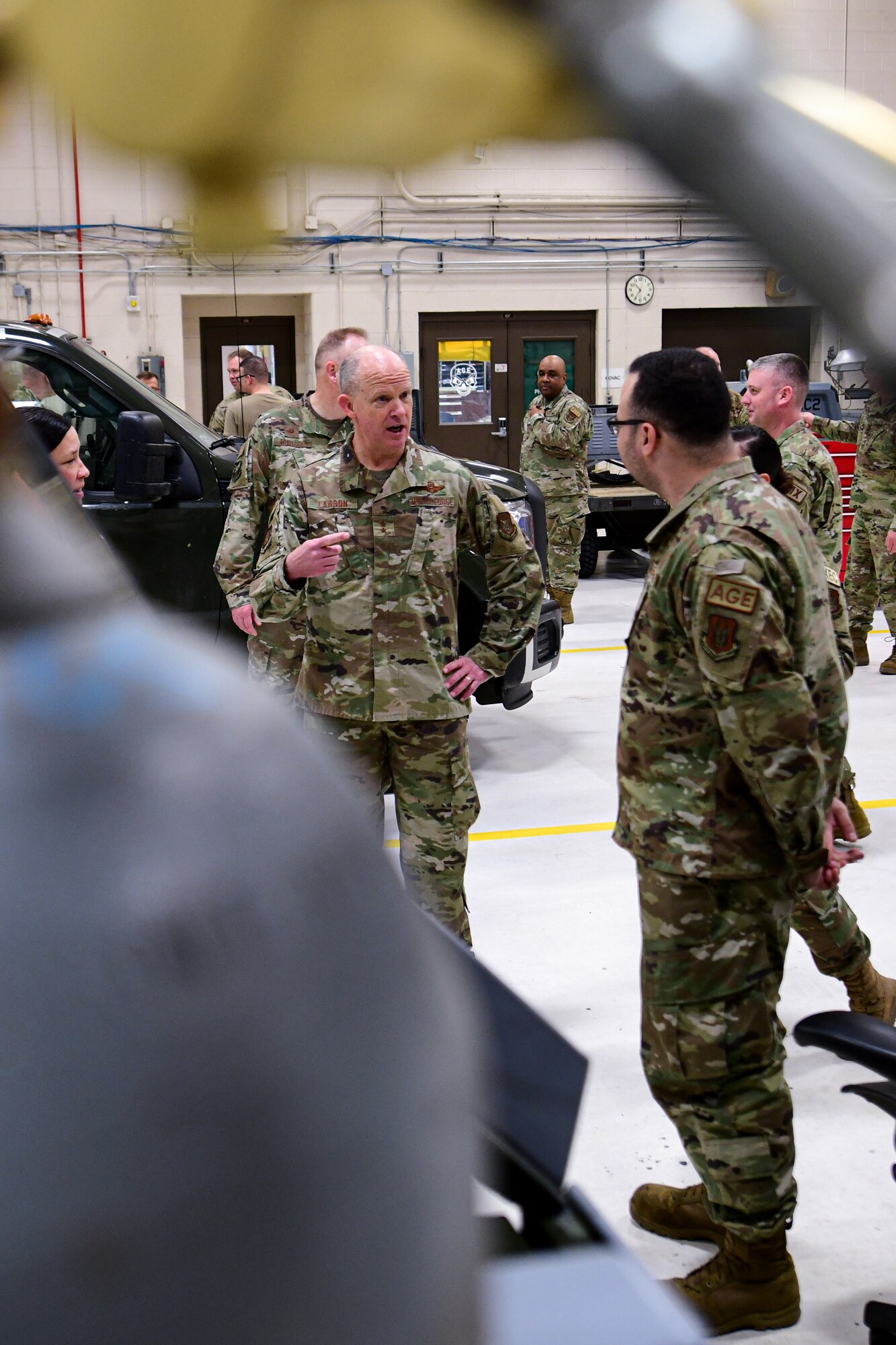 Maj. Gen. Bret Larson, 22nd Air Force commander, and Chief Master Sgt. Chin Cox, 22nd Air Force command Chief, visited Youngstown Air Reserve Station, Ohio, during a Unit Training Assembly, March 4-7, 2022.