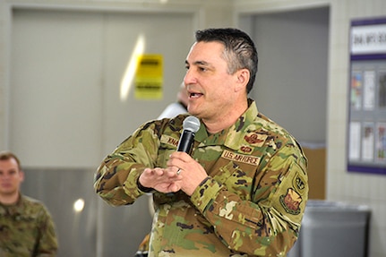 Maj. Gen. Paul Knapp, Wisconsin’s adjutant general, speaks during a March 10 ceremony at Joint Force Headquarters in Madison, Wis., commemorating the two-year COVID-19 response. The pandemic accounts for the longest continuous active domestic response by the Wisconsin National Guard and Wisconsin Emergency Management.