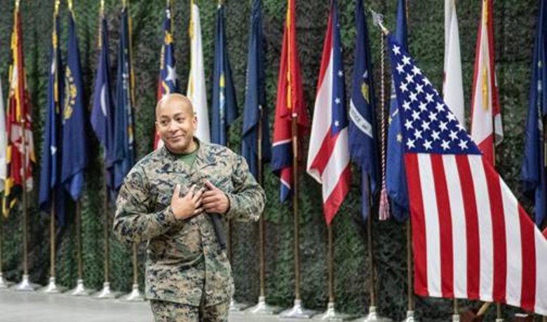 Blount Island Command conducted a Post and Relief ceremony in order to post the incoming Senior Enlisted Advisor, Sgt. Maj. Julian M. Lumm and relieve outgoing Senior Enlisted Advisor, 1st Sgt. Ian S. Gragg Friday, March 4 at Marine Corps Support Facility Blount Island.